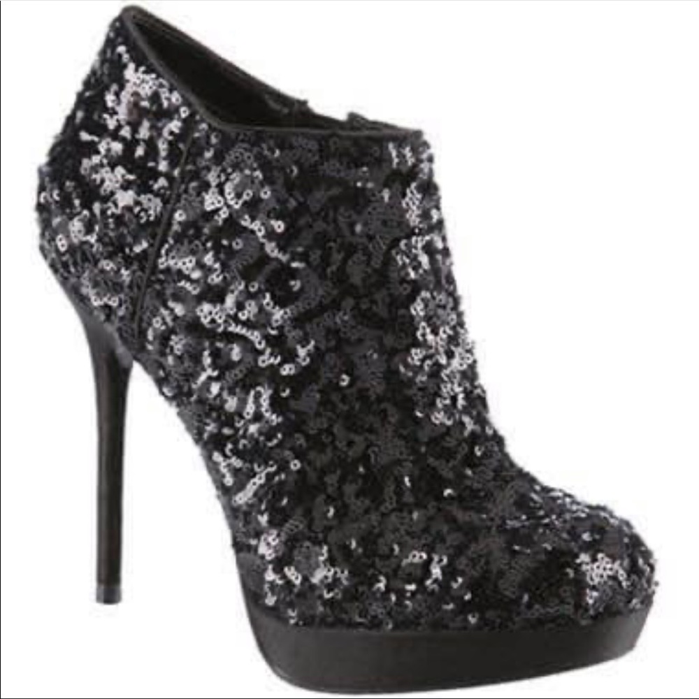 Black sequin bootie